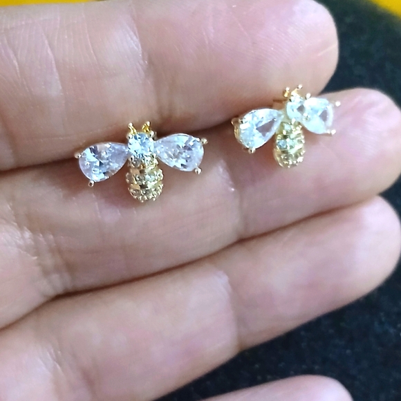 Unbranded Jewelry - 925 Silver Crystal Bee Zircon Earrings Stud Dangle Wedding Jewelry Women